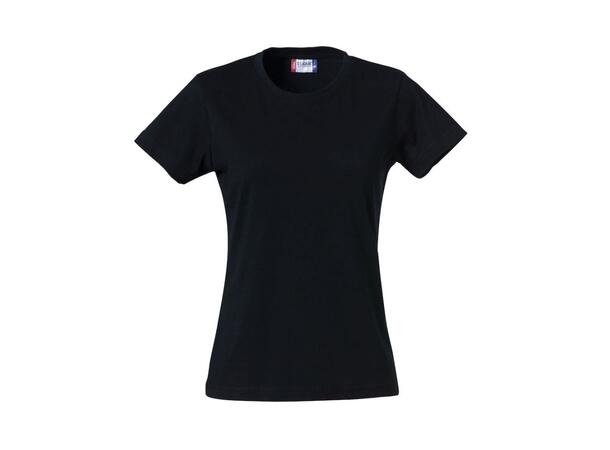 ST Basic T-shirt Ladies Sort XS Bomulls t-skjorte