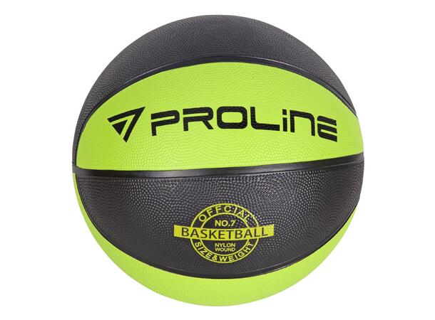 PROLINE Go Basketball Sort/Neongrønn 3 Basketball til inne- og utebruk.